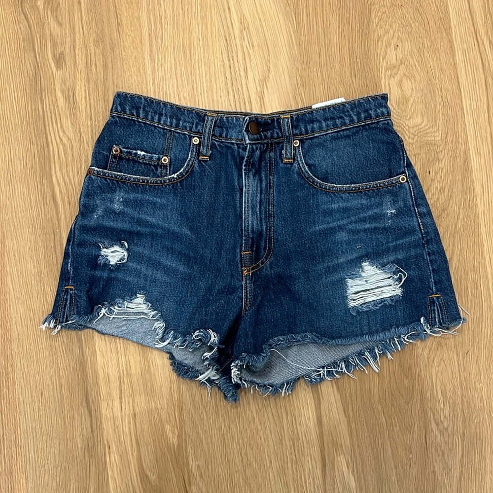 Nobody Denim dark wash High Boy Jean shorts size 28. Excellent condition.